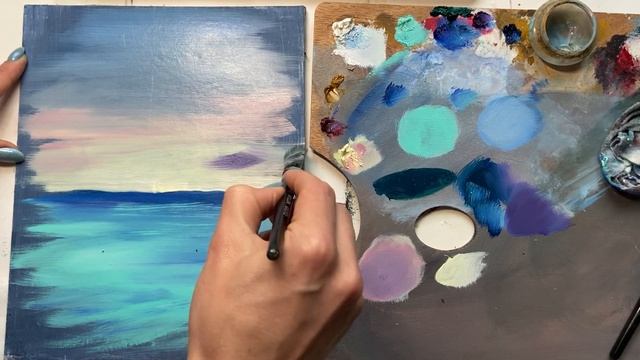 Море маслом. Предварительный урок в курсе «Хочу на море!» ссылка в описании смотреть онлайн