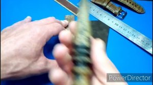Making of simple leather watch strap.Делаем кожаный ремешок для часов.
