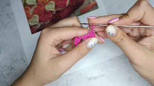 Узор "Сердечки" крючком