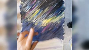 Северное сияние гуашью