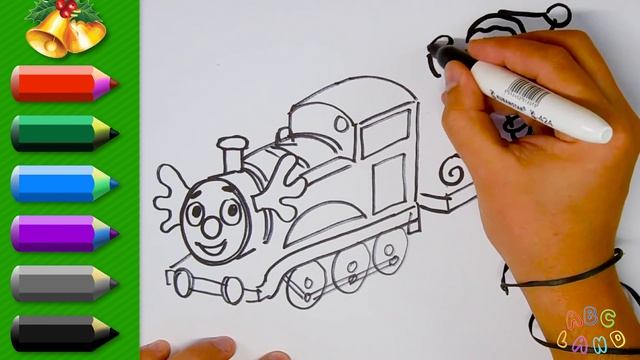 Thomas the Tank Engine with Santa - Drawing and Colors Learning - Thomas & Friends смотреть онлайн