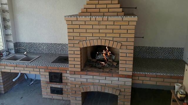 Барбекю - комплекс/ Мангал+плита+мойка+стол/ Проверка тяги смотреть онлайн