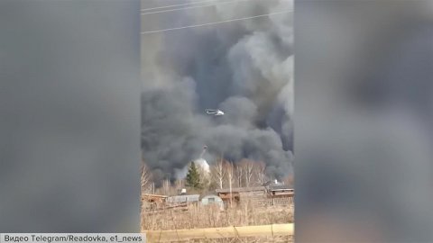 Крупный лесной пожар тушат спасатели в Свердловской области