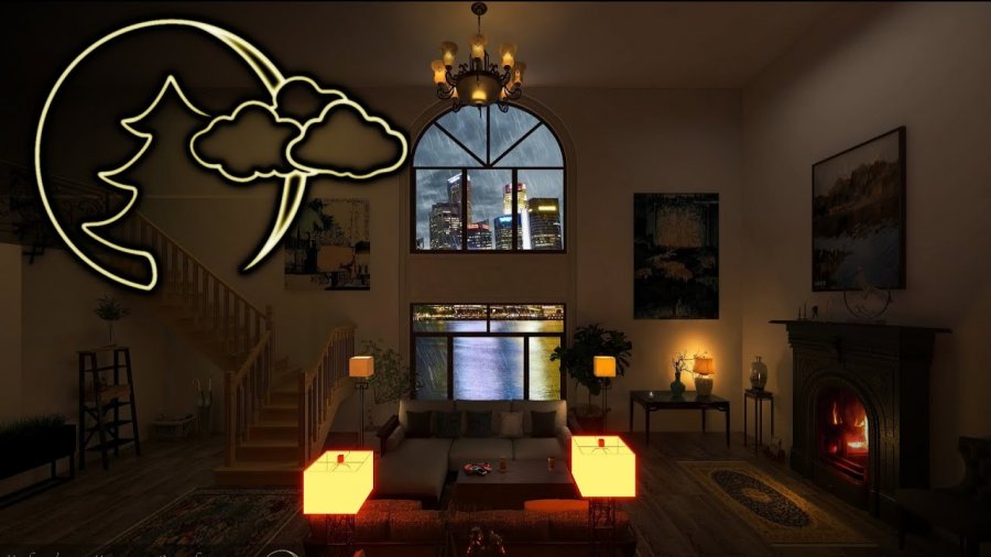 дождь камин для сна. дождь камин гроза. Cabana nights. Cozy rain. дождь камин для сна.