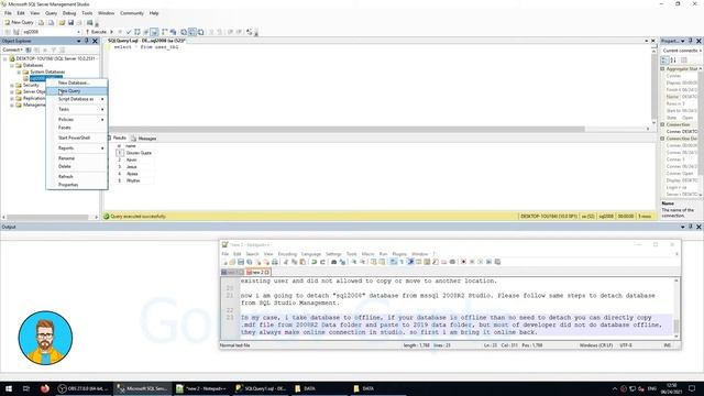 Upgrade SQL Server 2008 R2 database to 2019 | .mdf file | db detach & attach | Complete Video 2021