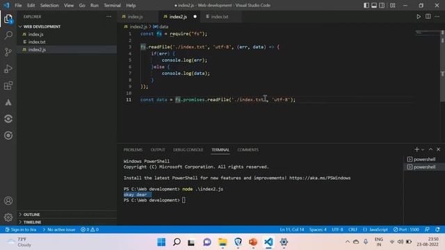 Node file handling with promises #nodejs #nodejstutorial #nodevideoeditingtutorial #promise