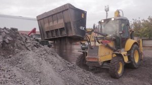 Переработка асфальта дробильным ковшом КОВШ ДРОБИЛКА SIMEX CB2000 на экскаватор погрузчик
