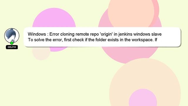 Windows : Error cloning remote repo 'origin' in jenkins windows slave смотреть онлайн