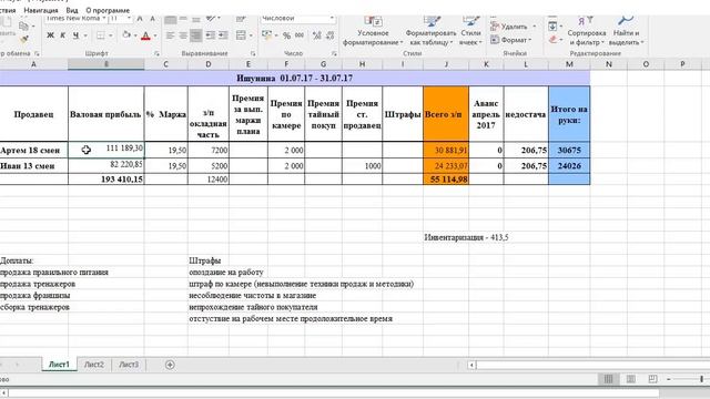 как рассчитать зарплату продавцу смотреть онлайн