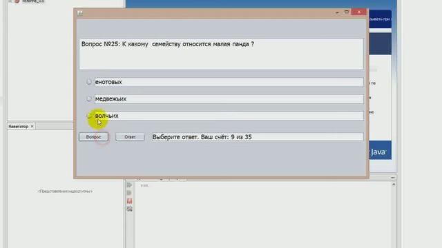 Викторина "Мир животных" на Java Swing смотреть онлайн