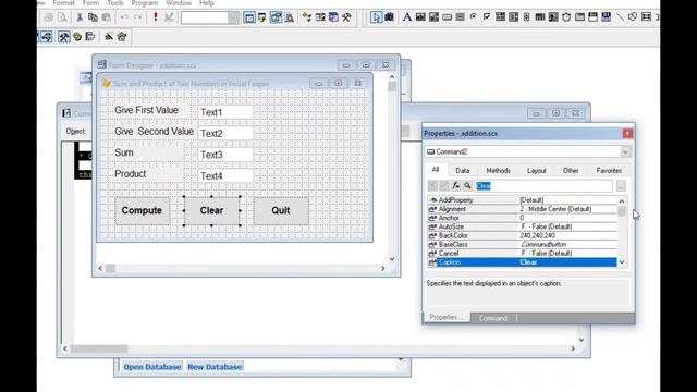 Sum and Product of Two Numbers in Visual FoxPro