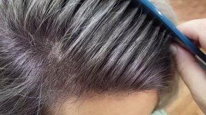 Hair coloring.Растяжка цвета на седых волосах.