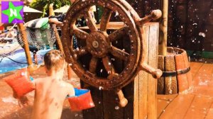 Аквапарк. Идем в детский аквапарк. Веселые горки, детский аквапарк, водяные пушки! Мистер Никита