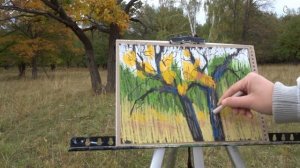 Осенний пейзаж сухой пастелью | Петербургская пастель Спектр