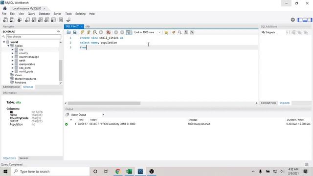 How to create a VIEW using Sql in MySql Workbench смотреть онлайн