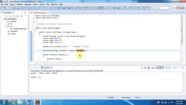 How to remove objects from the Vector using Iterator? | Java Collection Framework смотреть онлайн