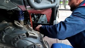 Установка лебедки RUNWA EWS 3500 на квадроцикл РМ800