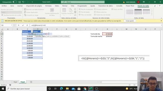 Formato de horarios en Excel Turno 1 y turno 2 para empresas смотреть онлайн