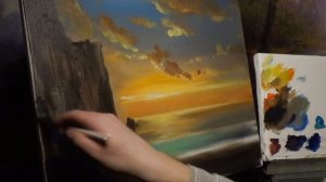 Как нарисовать МОРСКОЙ ПЕЙЗАЖ маслом. Как нарисовать вечерний морской пейзаж