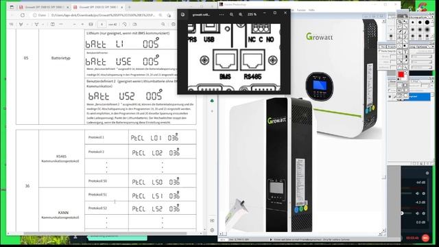 growatt inverter WR off grid 48v settings with Li-Batter смотреть онлайн