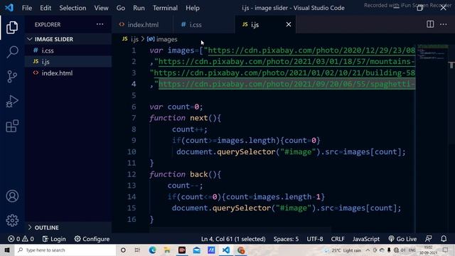 Web development simple project | Image slider | Complete frontend development course