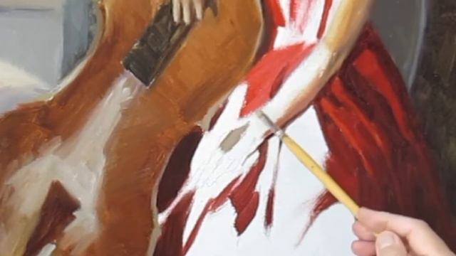 ANDREA serie 4,Portrait#Red melody#Cellist#Oli painting#Retrato pintura oleo#肖像#红色旋律# смотреть онлайн