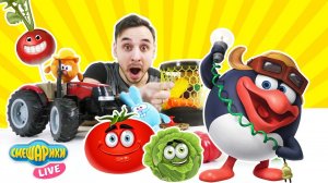 Папа Роб и СМЕШАРИКИ против Овощей! Овощи мутанты!