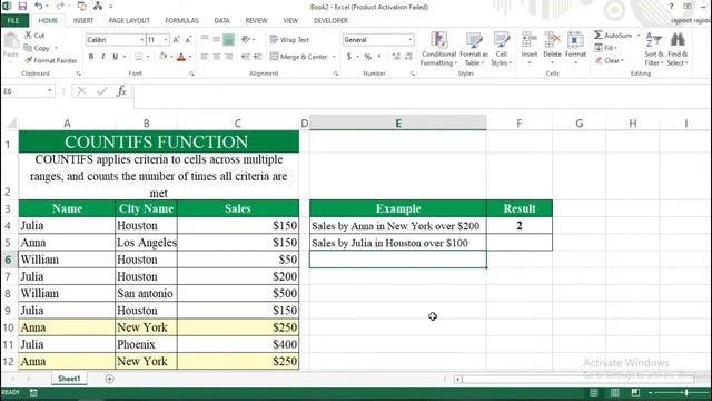 How To Use COUNTIFS Function In Excel |COUNTIFS Formula| смотреть онлайн