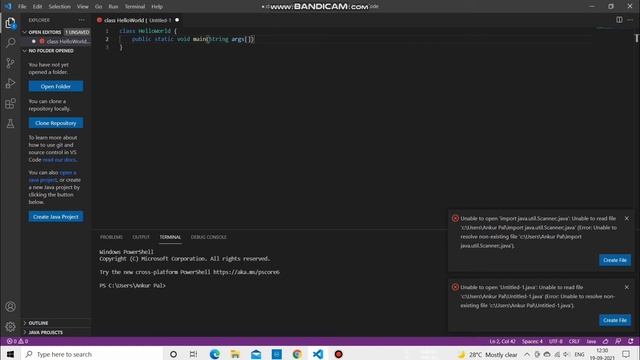 Live Coding /Java 1st Program . Create a Hello World