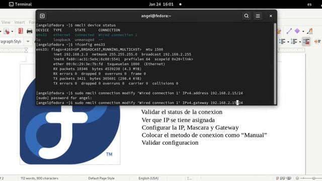 Static IP con Linux Fedora FC35 смотреть онлайн