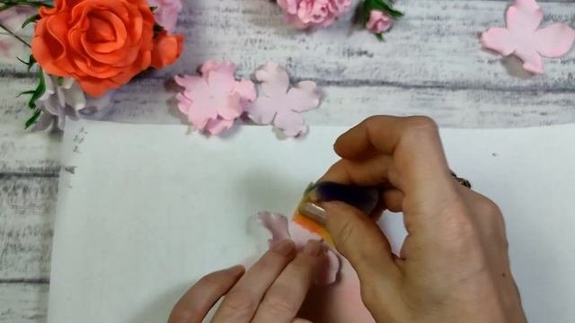 Цветочная композиция из фоамирана Весеннее настроение Розы из шелкового фоамирана\Master Diy.