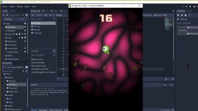 Dodge the Creeps - GDQuest Godot Tutorial (Finished it :D) смотреть онлайн