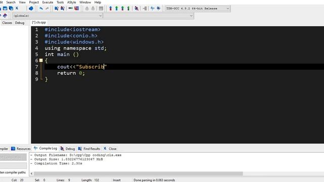 how we can clear the output or console screen in Dev C++