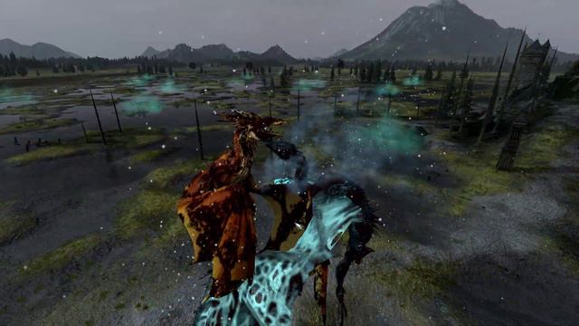 Огонь против льда. Эпичная схватка драконов. Fire vs ice.Epic dragons battle.Total War  WARHAMMER I