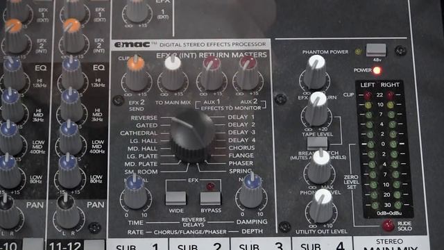 How to use a mixer's internal effects processor