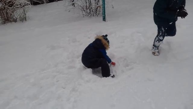 Хотели слепить снеговика... а начали играть в снежки смотреть онлайн