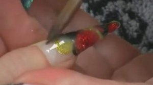 Дизайн ногтей из цветных акрилов формы «стилет» 3