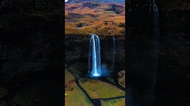 Iceland/Исландия. Водопад Сельяландсфосс, завораживающий вид, музыка для релакса #36 #shorts