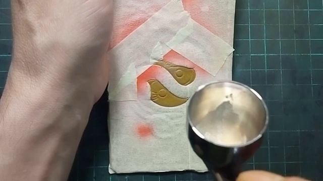 DIY Leather cover painting. Покраска кожаной обложки для кошелька. Аэрография . смотреть онлайн