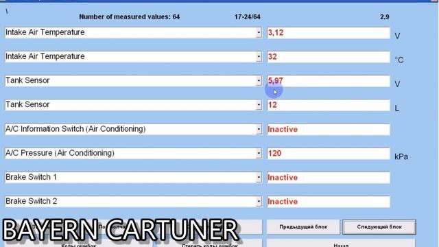 Opel Astra G 1.6 Типовые параметры смотреть онлайн