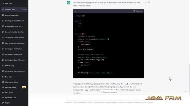 How to create a file in Golang 1.20