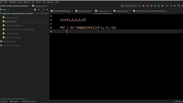Bubble Sort in python