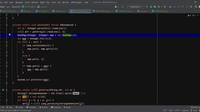 CODECHEF – REMOVE BAD ELEMENTS || STATERS58 || JAVA