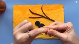 Лепим весеннюю картину из воздушного пластилина. Верба и синичка лепим с детьми.