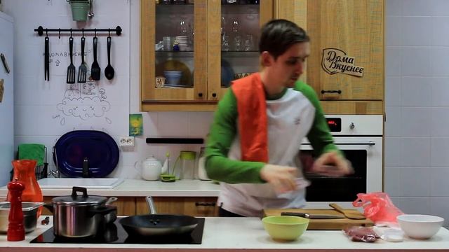 Стейк из свинины с клюквенным соусом и отварной гречкой на мексиканский манер смотреть онлайн