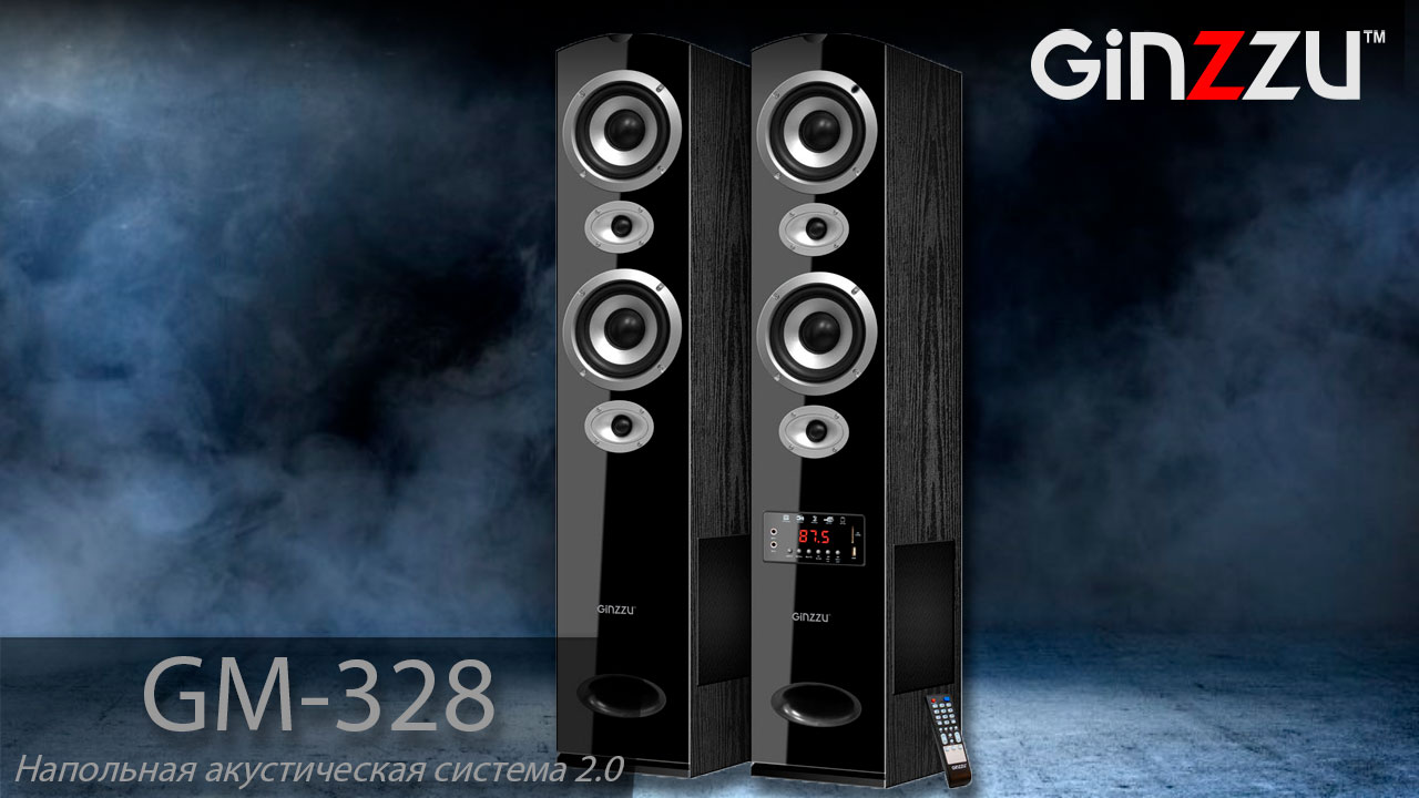 Обзор на напольную акустическую систему 2.0 от GINZZU. Model: GM-328. смотреть онлайн