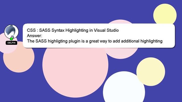 CSS : SASS Syntax Highlighting in Visual Studio смотреть онлайн