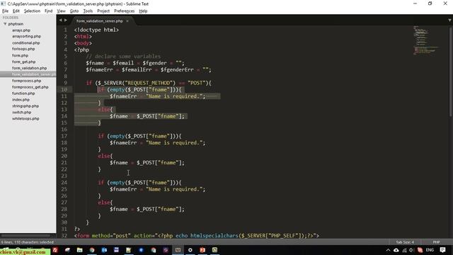 Day15: Server Side Form Validation in PHP