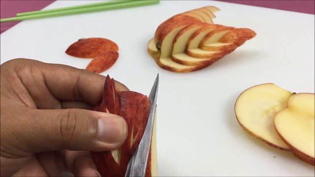 How to Make Apple Swan Garnish - Fruit Carving Video For Beginners смотреть онлайн