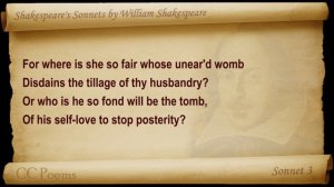 Sonnet 003 by William Shakespeare